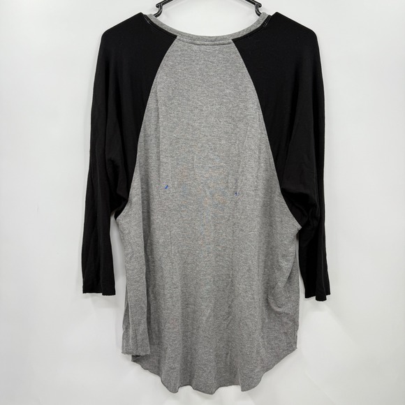 Kit and Ace Gray Black Baseball Tee Size 6 3/4 Sleeve Raglan - Picture 6 of 8